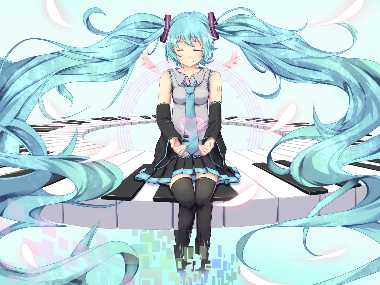 初音未来, 岛风, 萌化壁纸,电脑壁纸,动漫美图