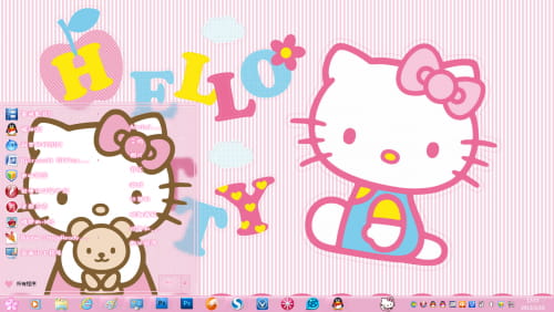 hello kitty,凯蒂猫,win7主题,电脑主题