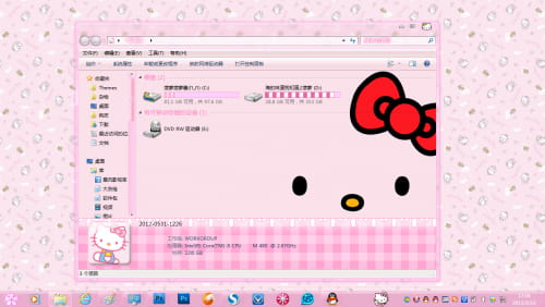 hello kitty,凯蒂猫,win7主题,电脑主题