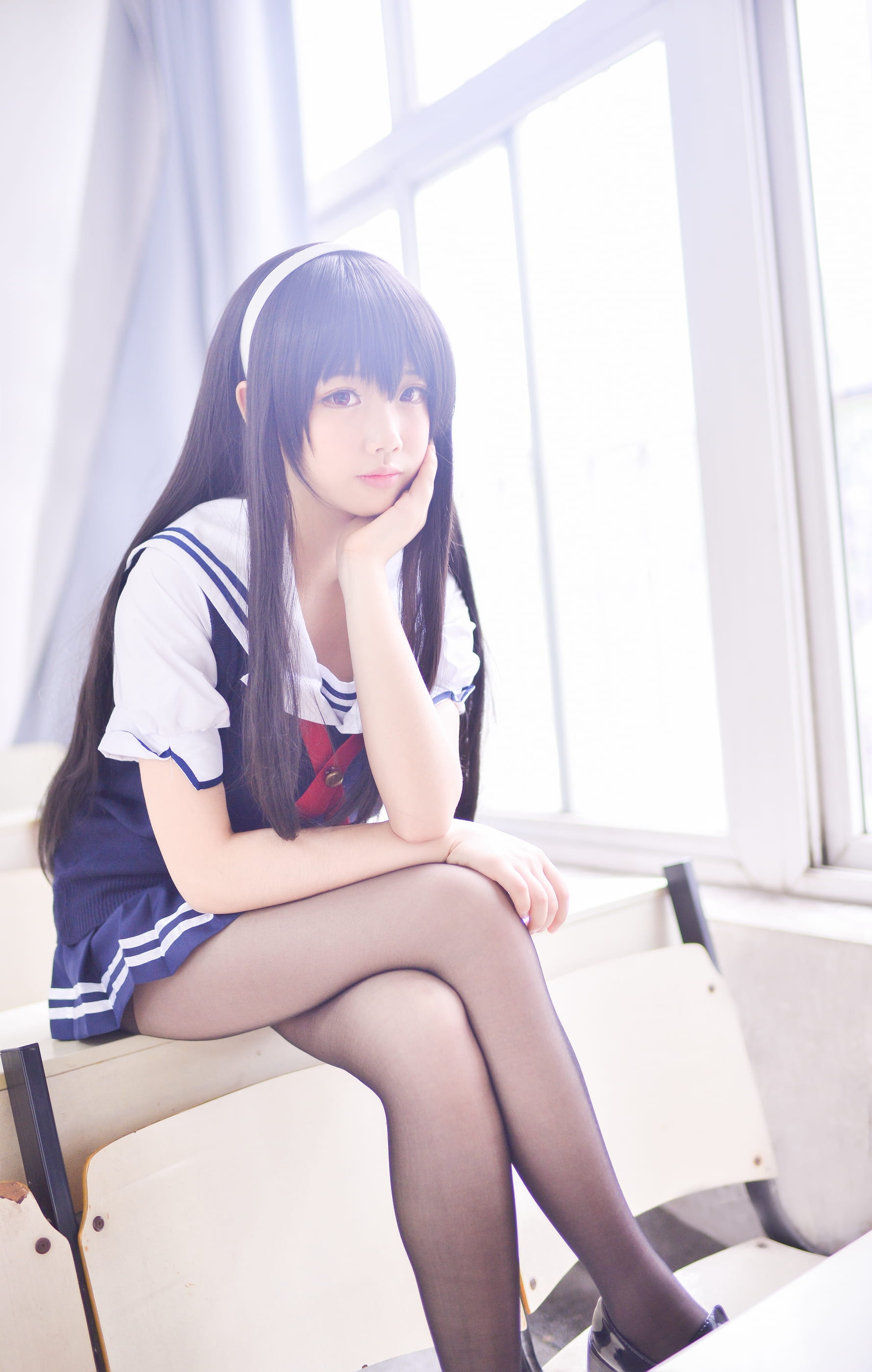 霞之丘诗羽,《路人女主的养成方法》,cosplay,黑丝,水手服