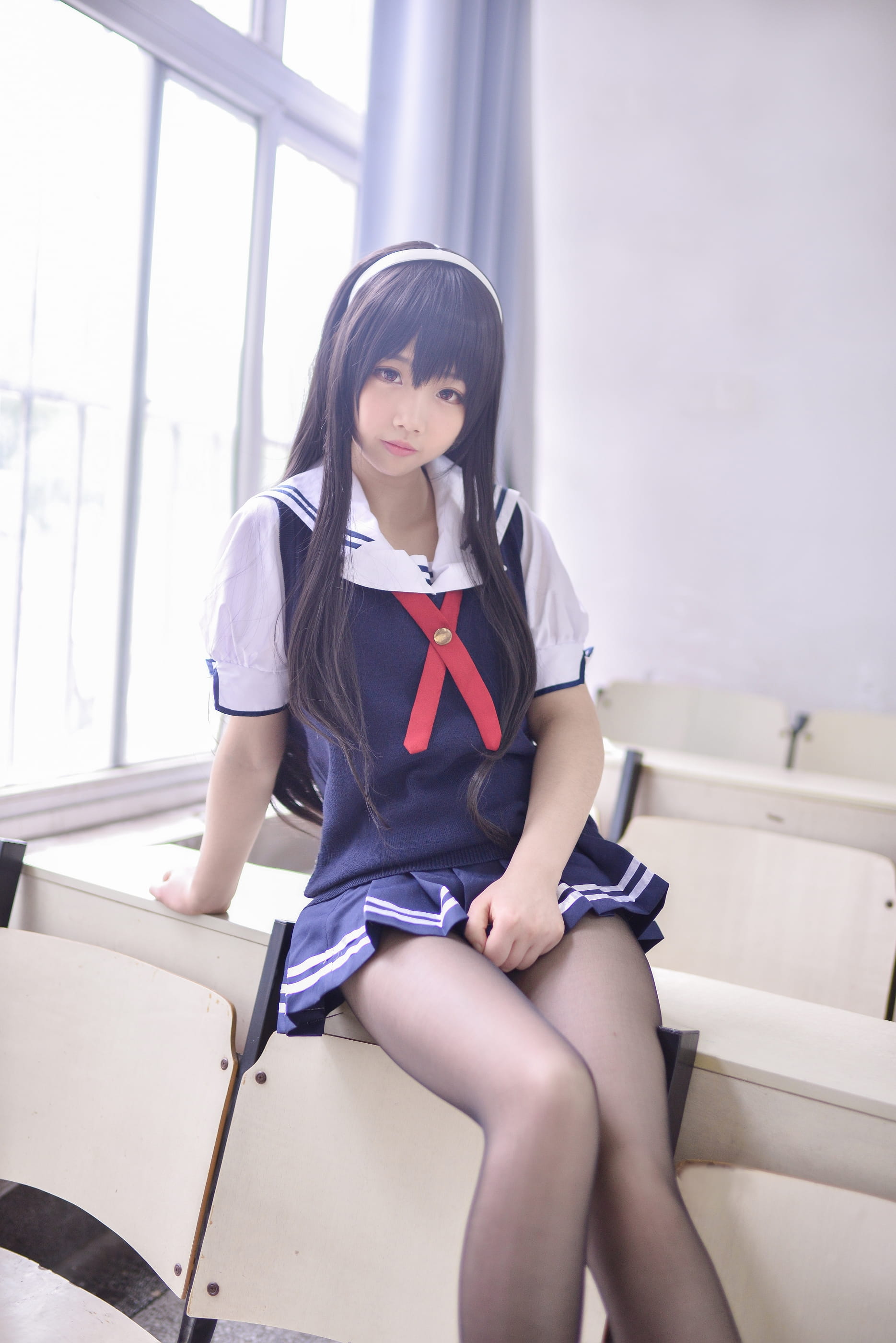 霞之丘诗羽,《路人女主的养成方法》,cosplay,黑丝,水手服