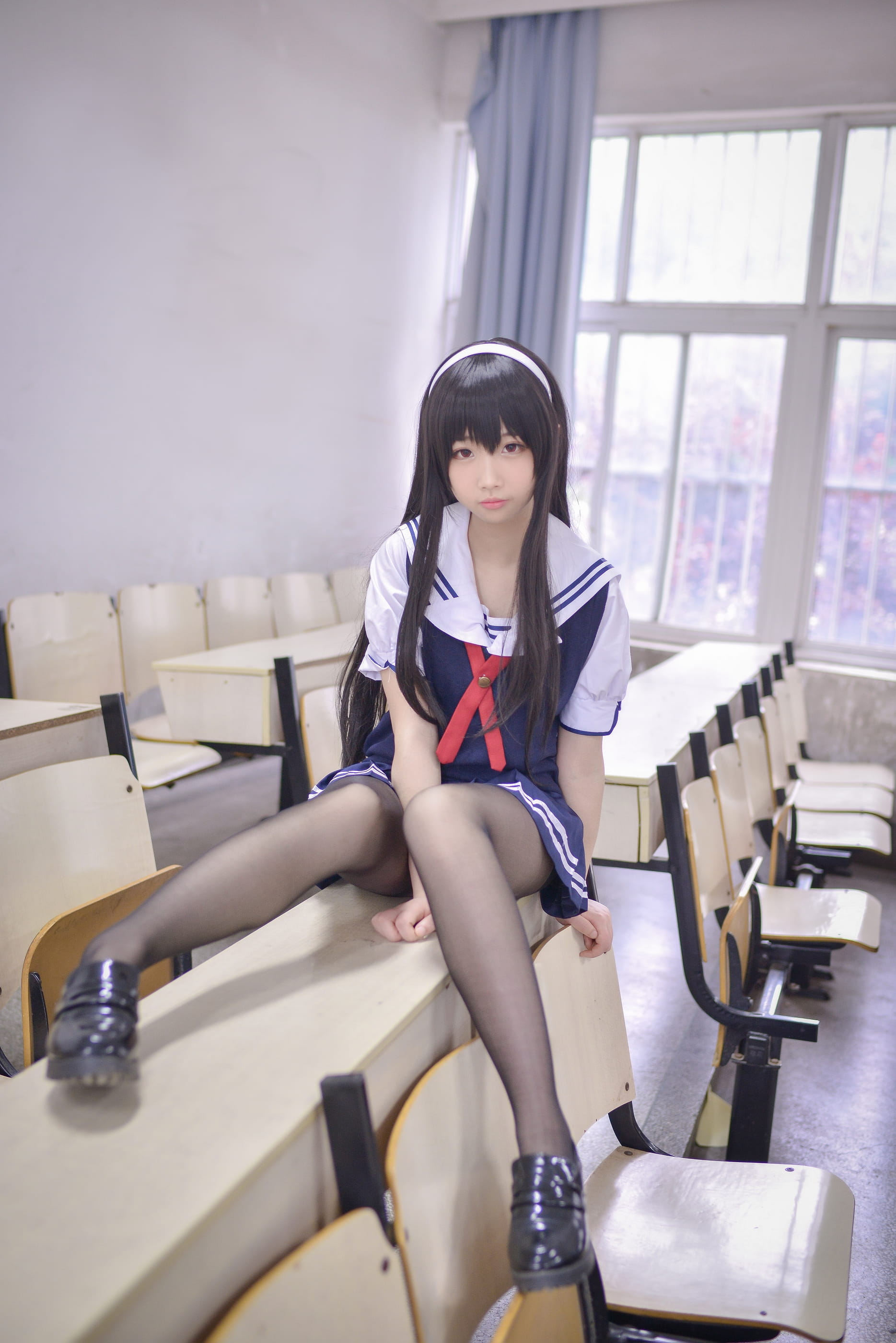 霞之丘诗羽,《路人女主的养成方法》,cosplay,黑丝,水手服