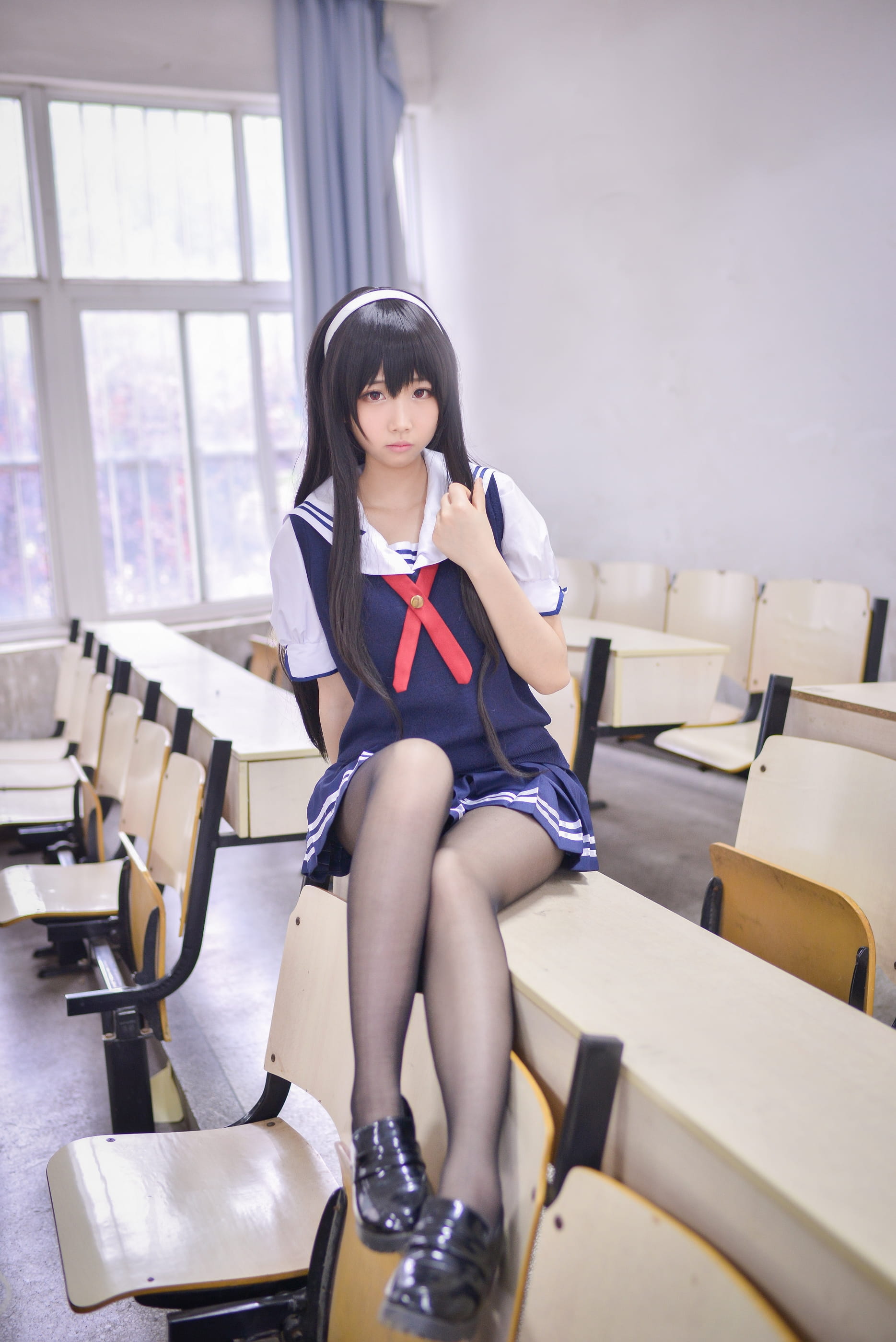 霞之丘诗羽,《路人女主的养成方法》,cosplay,黑丝,水手服