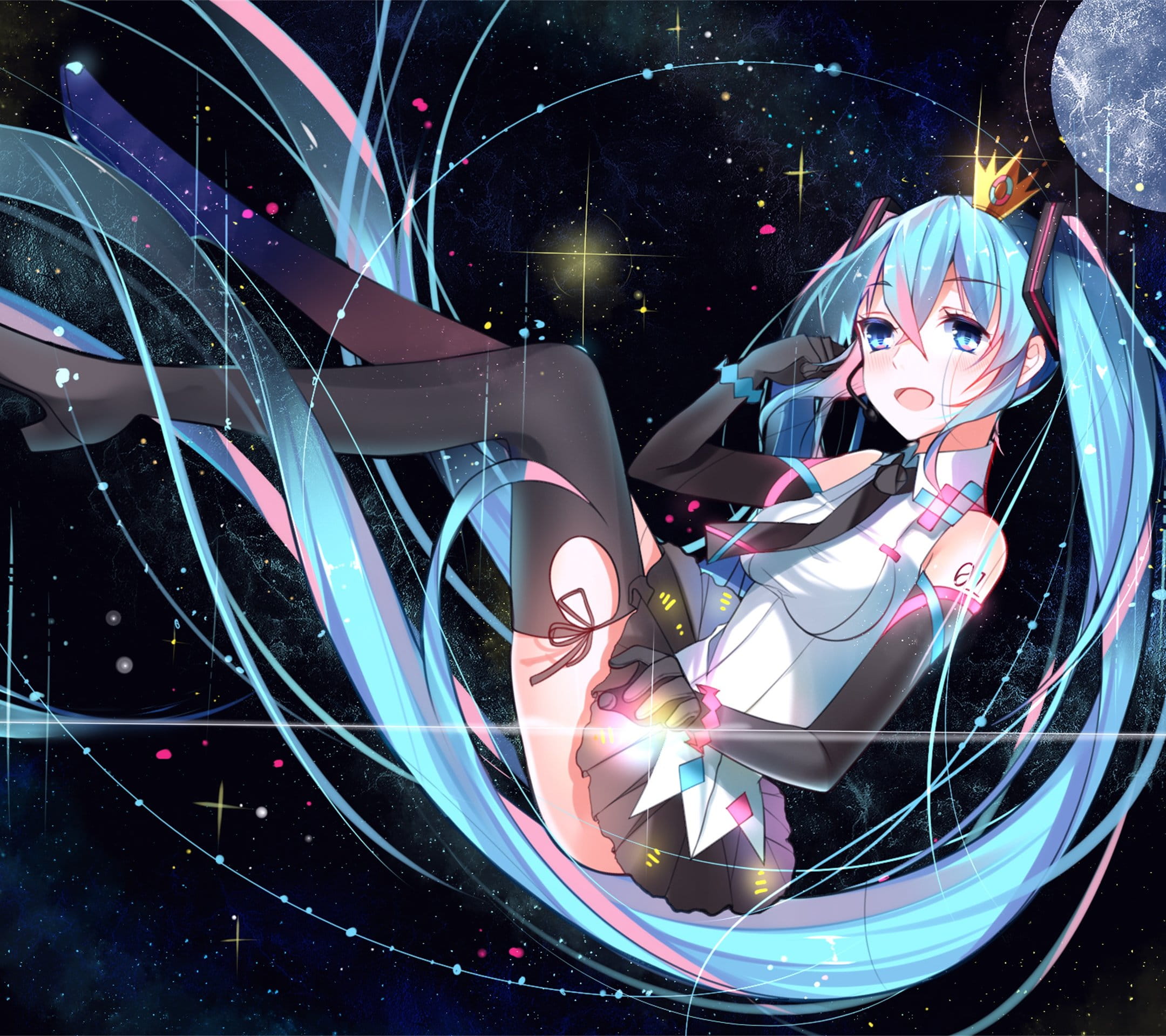 夏日,初音未来,MIKU,公主,夜空