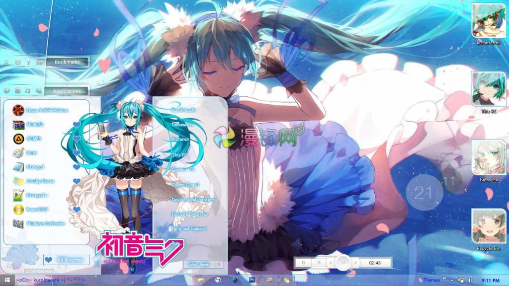 初音未来,Miku,win8主题