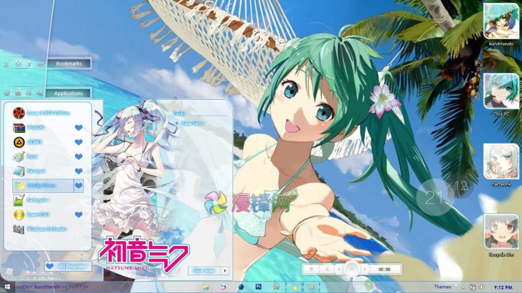 初音未来,Miku,win8主题