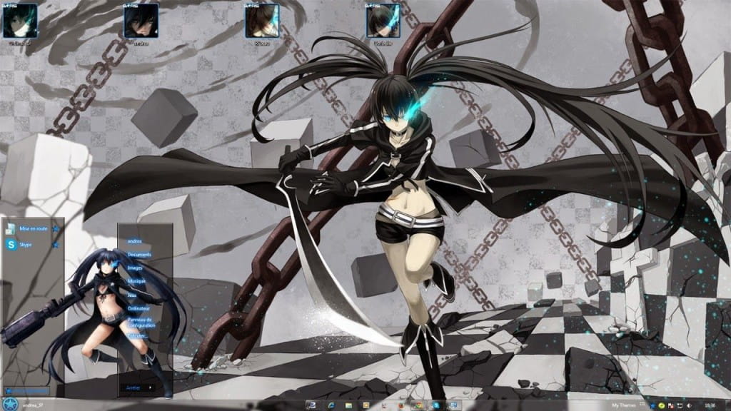 win7主题,冷酷的,黑岩射手,Black Rock Shooter,下载