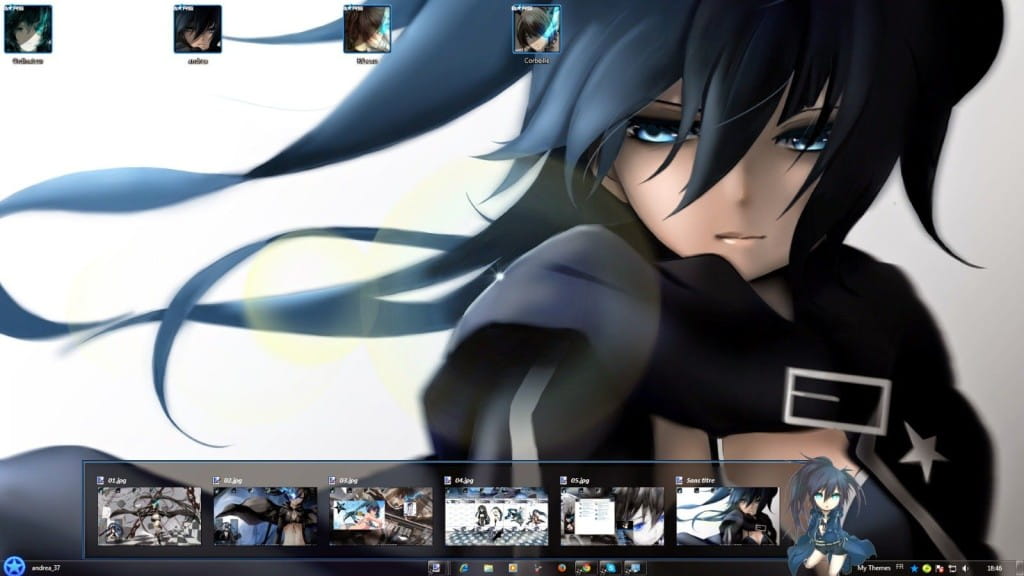 win7主题,冷酷的,黑岩射手,Black Rock Shooter,下载