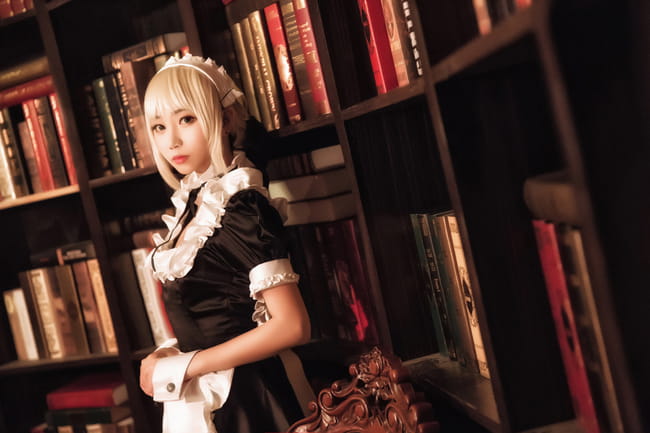 黑saber,女仆.cosplay,fate