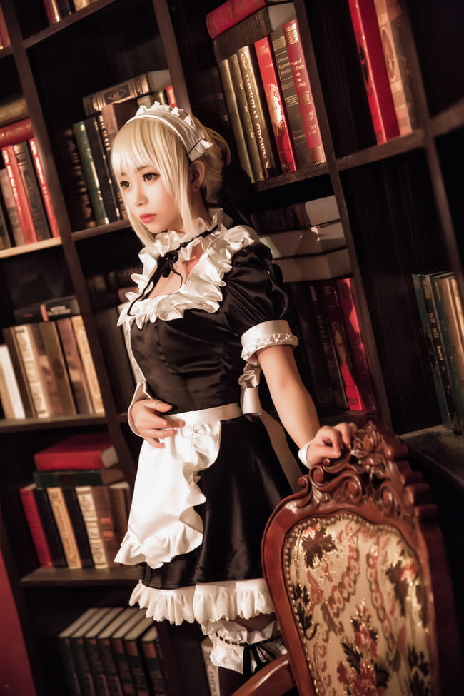 黑saber,女仆.cosplay,fate