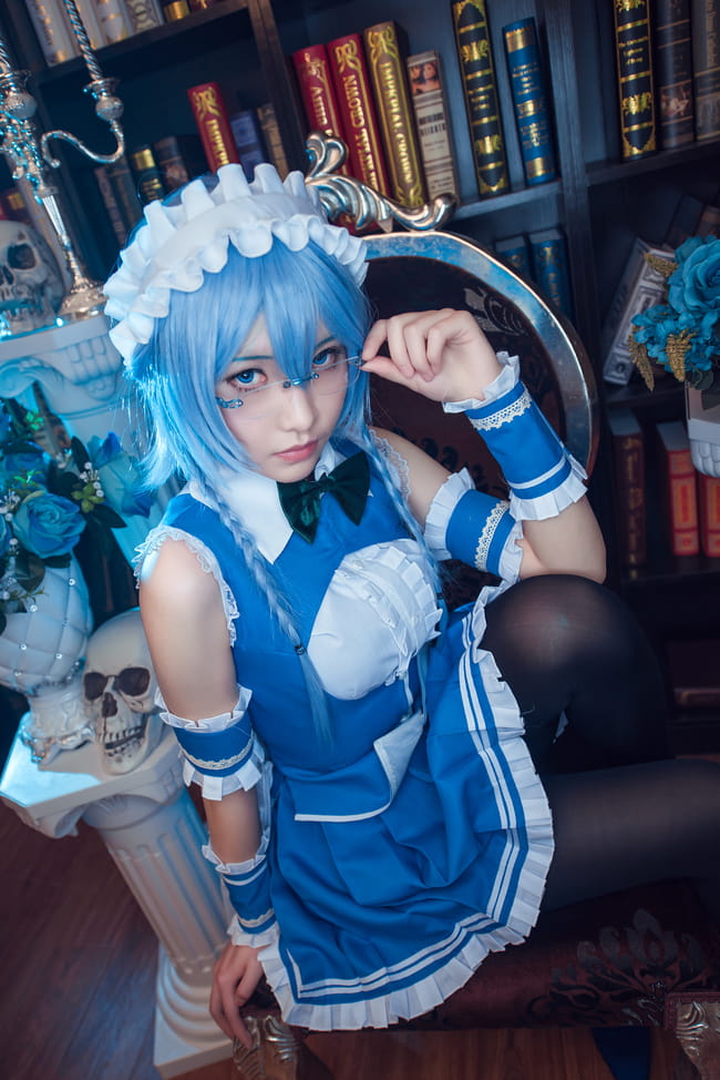 东方幻想乡,十六夜咲夜,cosplay,眼镜娘