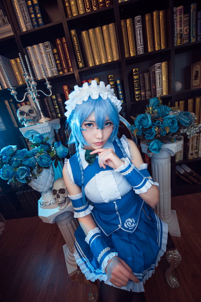 东方幻想乡,十六夜咲夜,cosplay,眼镜娘