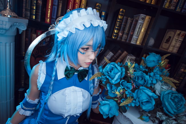 东方幻想乡,十六夜咲夜,cosplay,眼镜娘