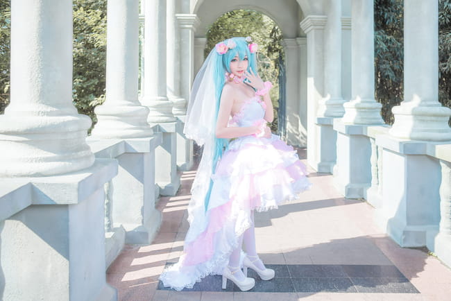 初音未来,初音花嫁,cosplay,v家