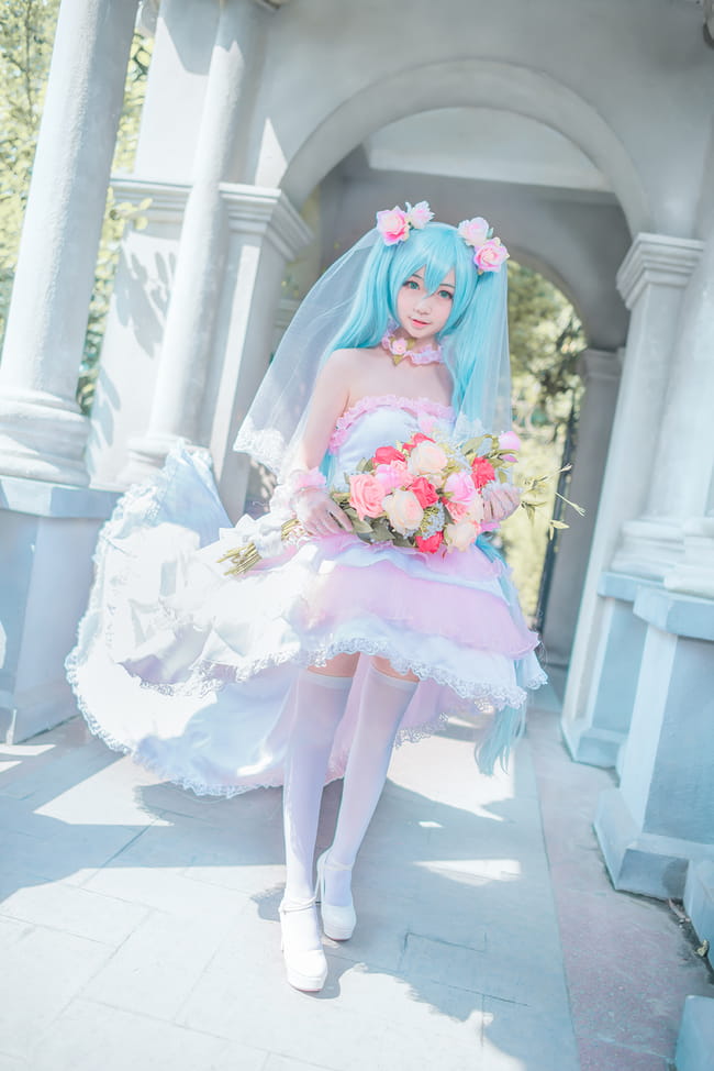 初音未来,初音花嫁,cosplay,v家