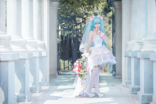 初音未来,初音花嫁,cosplay,v家