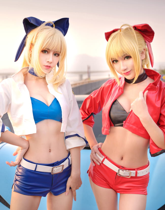 saber,阿尔托莉雅,贞德,赛车,cosplay