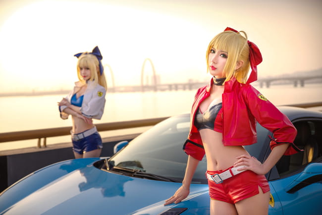 saber,阿尔托莉雅,贞德,赛车,cosplay