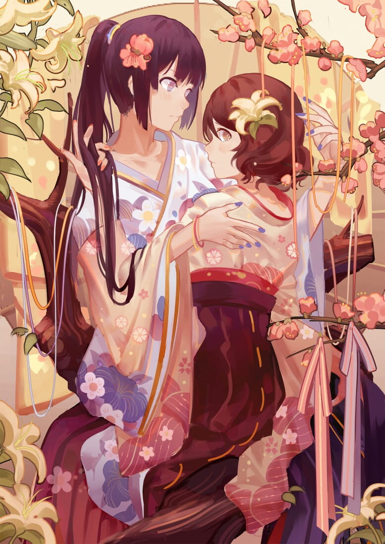 少女,萌图,百合,手机壁纸