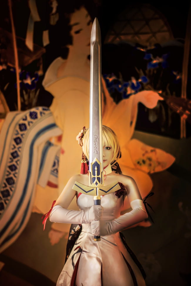 FGO 仙鹤礼装 Saber 阿尔托利亚 COS Fate