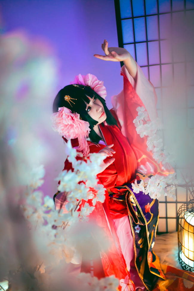 阴阳师手游,樱花妖cos,卡樱