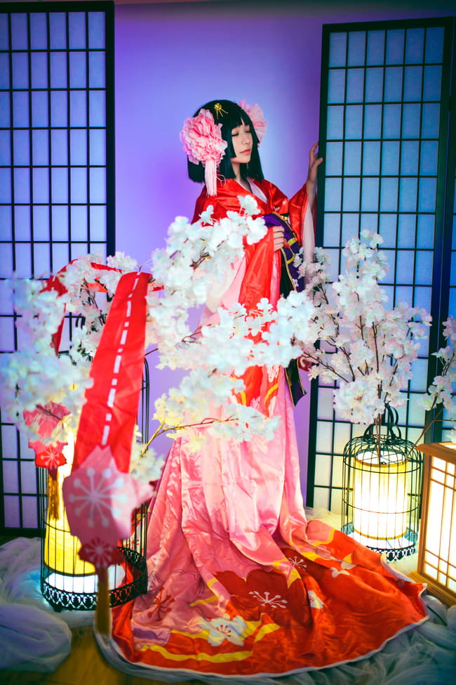 阴阳师手游,樱花妖cos,卡樱