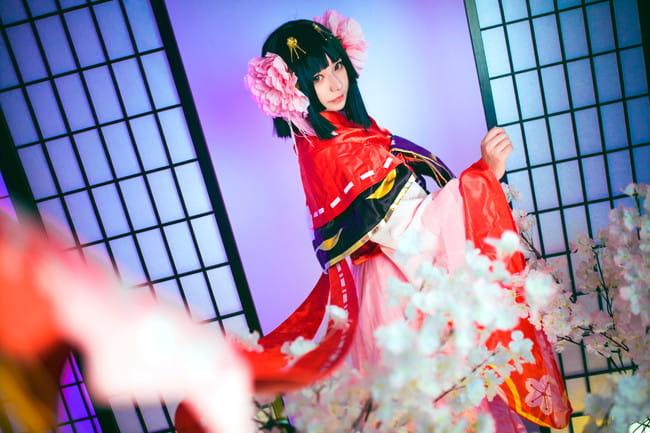 阴阳师手游,樱花妖cos,卡樱