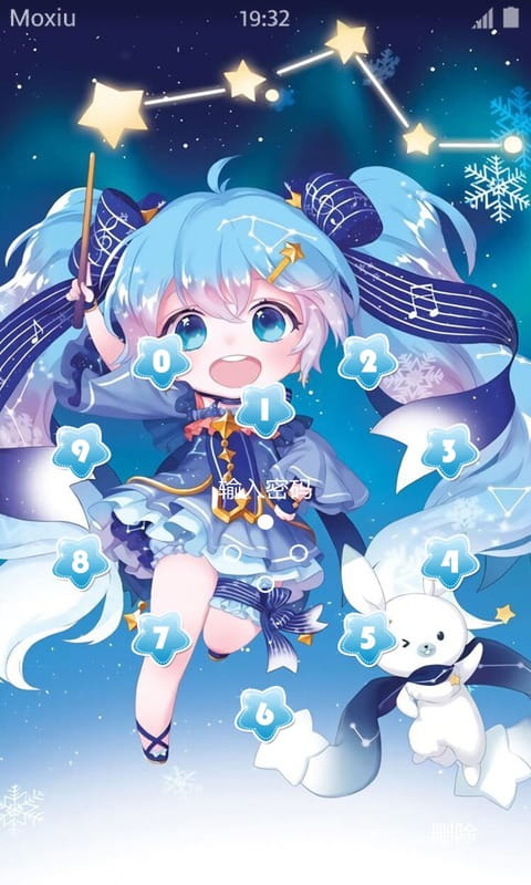 星の雪初音 Q版安卓手机主题下载