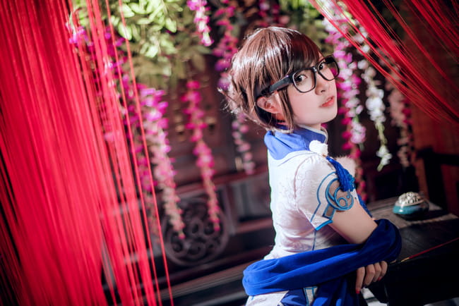 守望先锋 小美/周美灵 纯白旗袍 COS 我们出发吧 