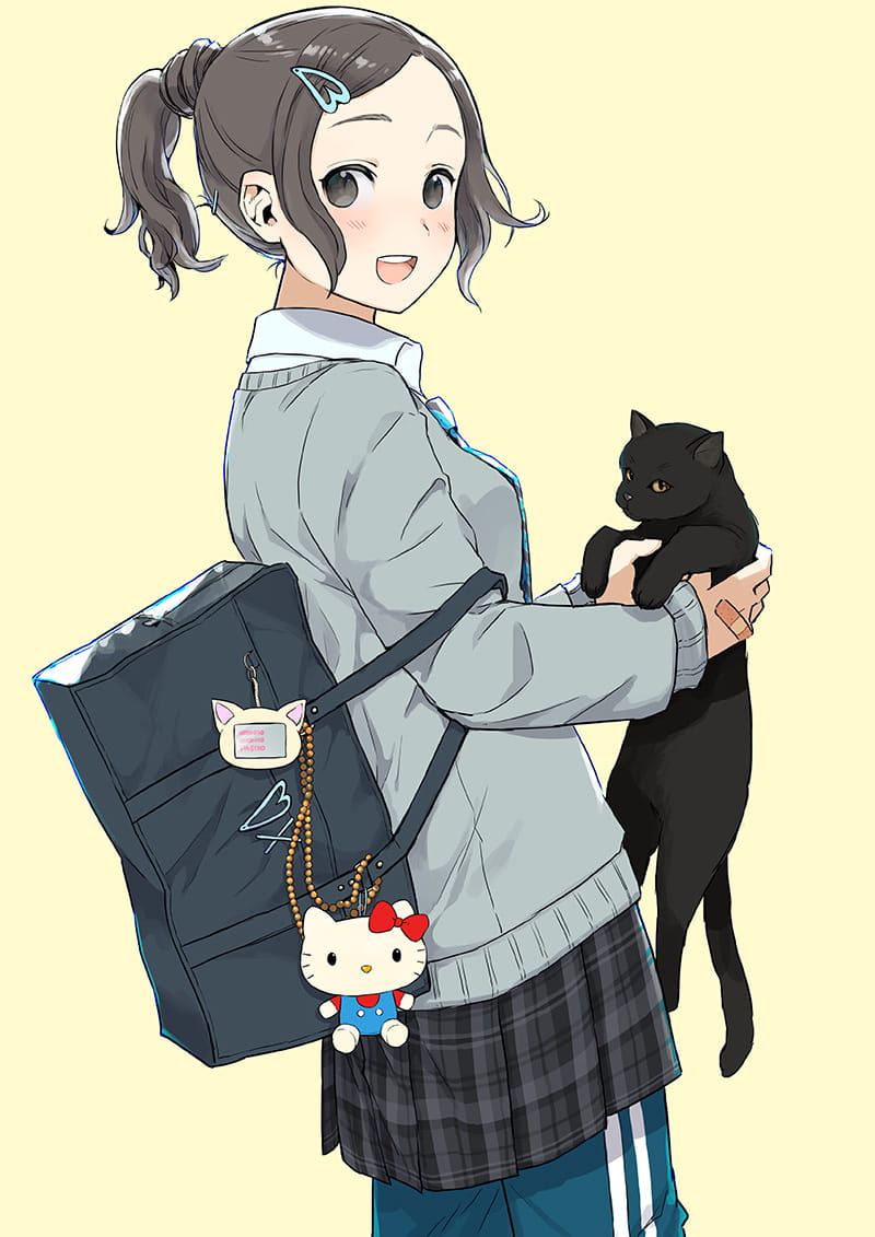 id=60484991,猫与少女图,动漫猫和少女猫和女生图片