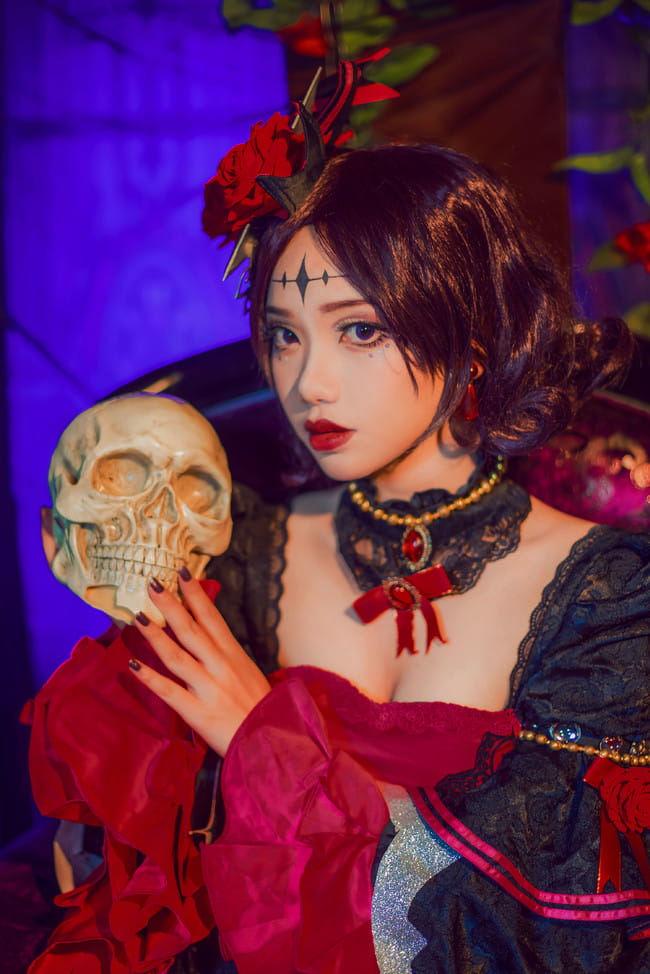 王者荣耀cos,露娜哥特玫瑰,cosplay