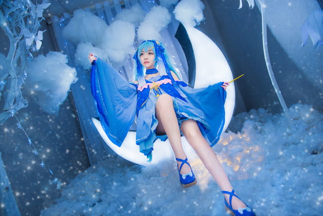 初音未来,星与雪的公主,cosplay