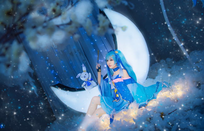 初音未来,星与雪的公主,cosplay