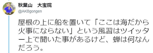 屋顶装饰的蝉,日本奇妙风俗,日本防止火灾