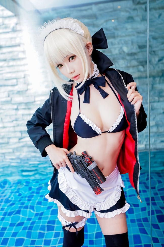 阿尔托利亚Alte,女仆泳装,cosplay