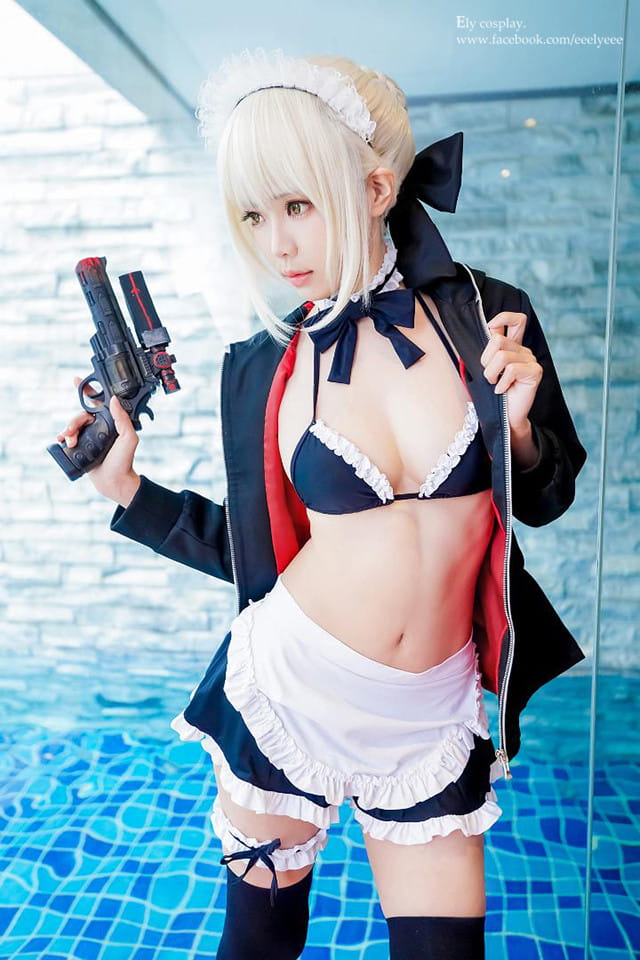 阿尔托利亚Alte,女仆泳装,cosplay