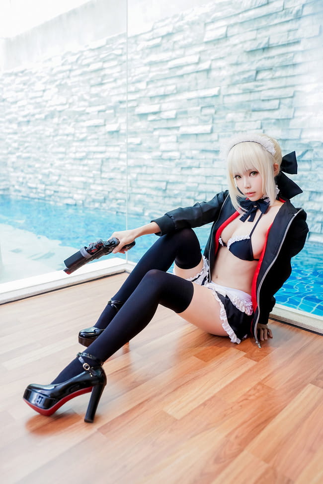 阿尔托利亚Alte,女仆泳装,cosplay