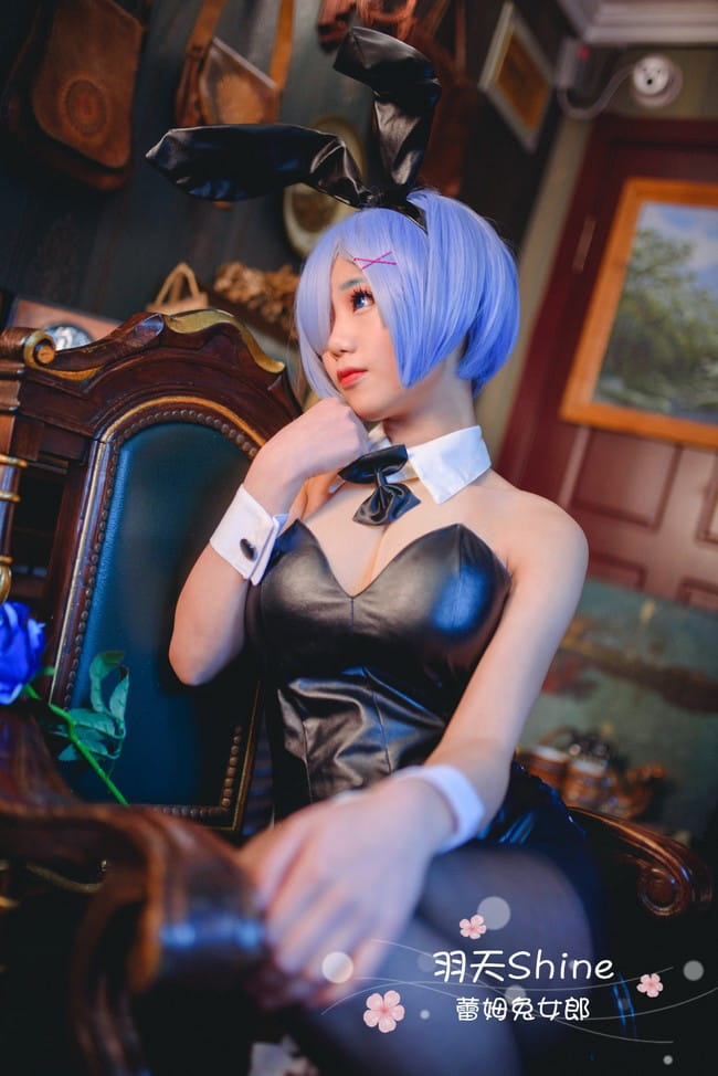 蕾姆,兔女郎,黑丝,cosplay