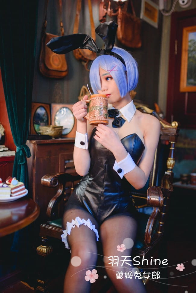 蕾姆,兔女郎,黑丝,cosplay