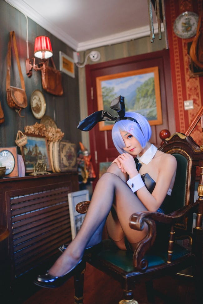 蕾姆,兔女郎,黑丝,cosplay