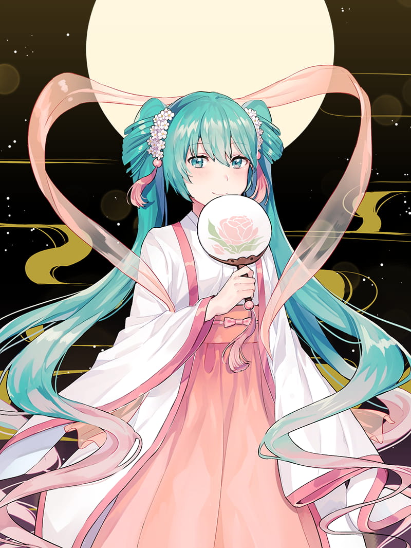 中秋初音,初音未来,中秋节,二次元萌图