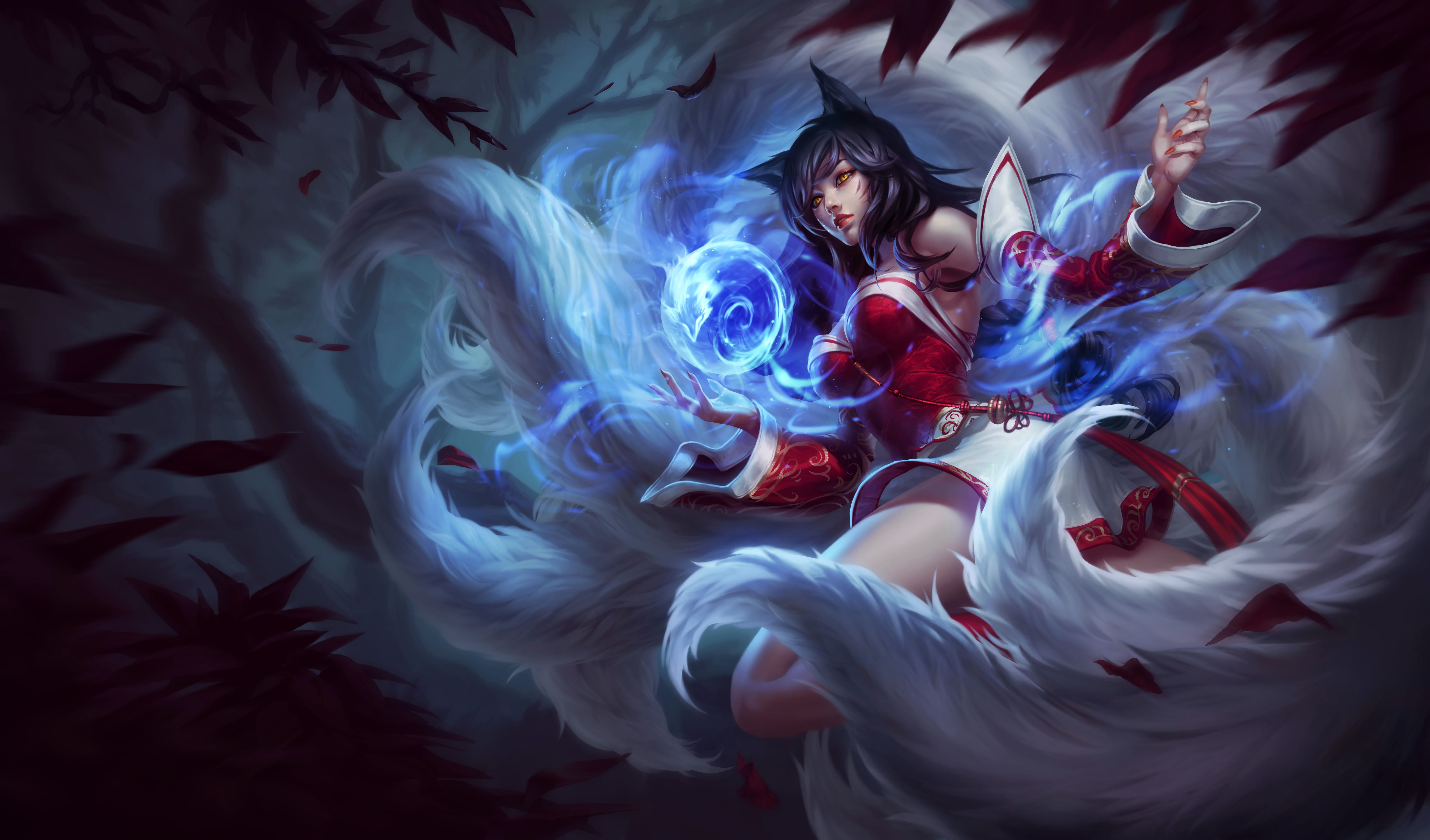 Ahri，英雄联盟,阿狸壁纸,阿狸原画,阿狸皮肤