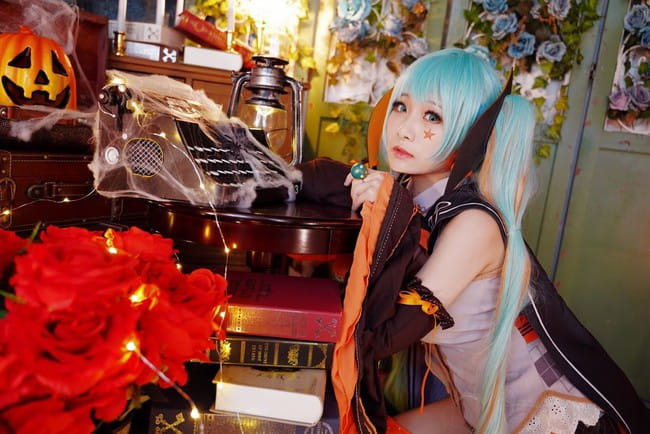 VOCALOID,万圣节,双马尾,绝对领域,cosplay