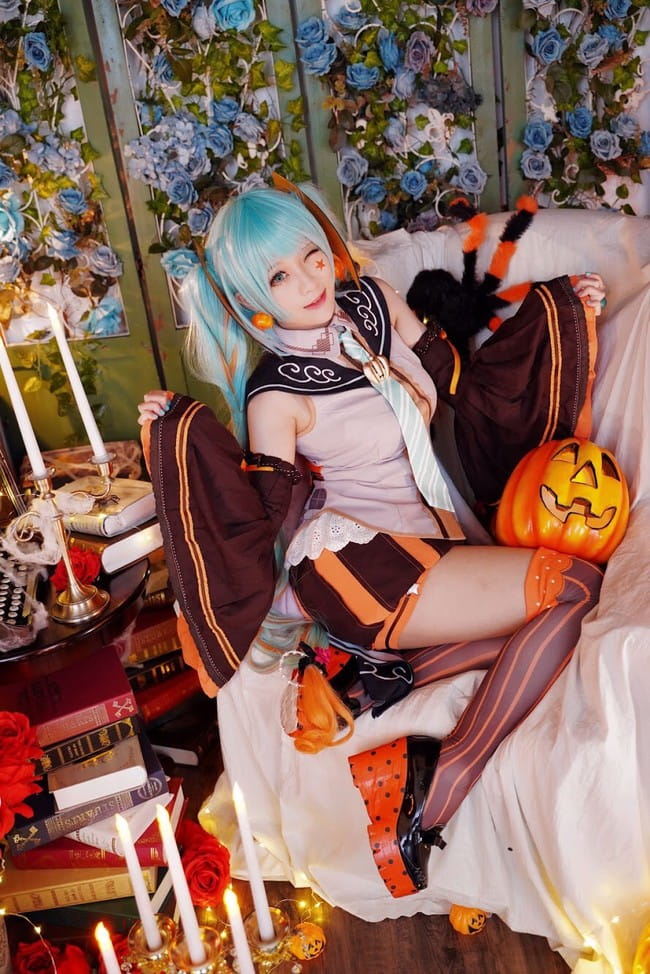 VOCALOID,万圣节,双马尾,绝对领域,cosplay