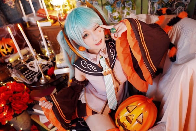 VOCALOID,万圣节,双马尾,绝对领域,cosplay